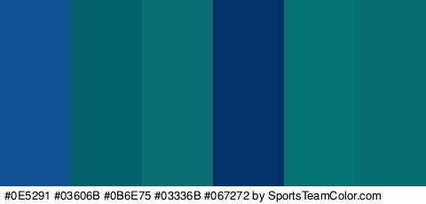 #0E5291 #03606B #0B6E75 #03336B #067272 #056C70 Colors