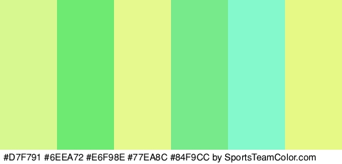 #D7F791 #6EEA72 #E6F98E #77EA8C #84F9CC #E6F986 Colors