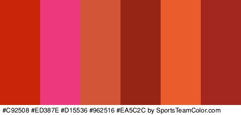 #C92508 #ED387E #D15536 #962516 #EA5C2C #A3271F Colors