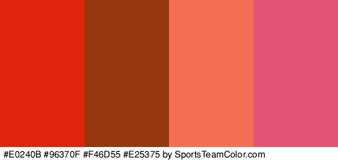 #E0240B #96370F #F46D55 #E25375 Colors