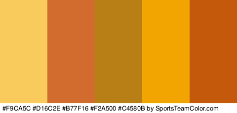 #F9CA5C #D16C2E #B77F16 #F2A500 #C4580B Colors