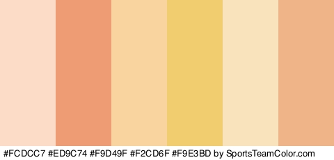 #FCDCC7 #ED9C74 #F9D49F #F2CD6F #F9E3BD #EFB588 Colors