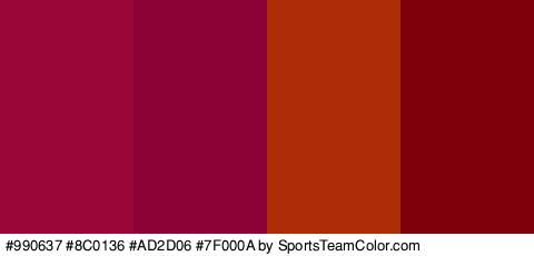 #990637 #8C0136 #AD2D06 #7F000A Colors