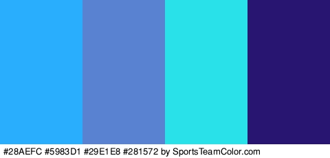 #28AEFC #5983D1 #29E1E8 #281572 Colors