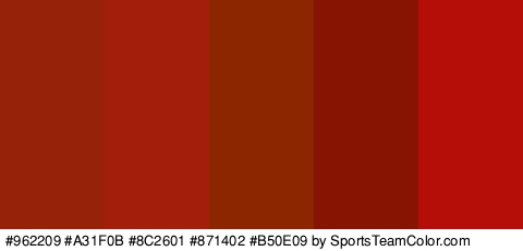 #962209 #A31F0B #8C2601 #871402 #B50E09 Colors