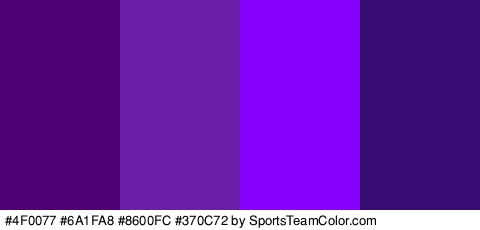 #4F0077 #6A1FA8 #8600FC #370C72 Colors