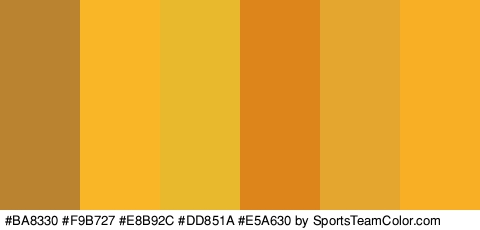 #BA8330 #F9B727 #E8B92C #DD851A #E5A630 #F9AF25 Colors