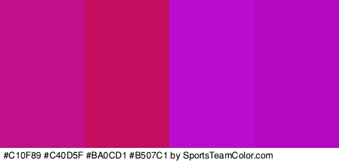 #C10F89 #C40D5F #BA0CD1 #B507C1 Colors