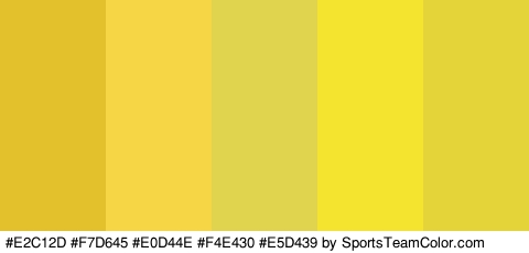 #E2C12D #F7D645 #E0D44E #F4E430 #E5D439 Colors