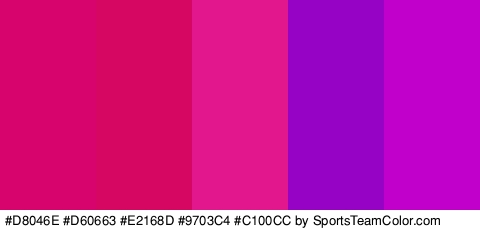 #D8046E #D60663 #E2168D #9703C4 #C100CC Colors