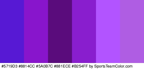 #5719D3 #8814CC #5A0B7C #881ECE #B254FF #AF5DE2 Colors