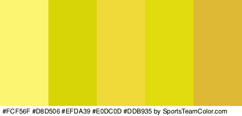 #FCF56F #D8D506 #EFDA39 #E0DC0D #DDB935 Colors