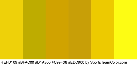 #EFD109 #BFAC00 #D1A300 #C99F08 #EDC900 #FCFC14 Colors