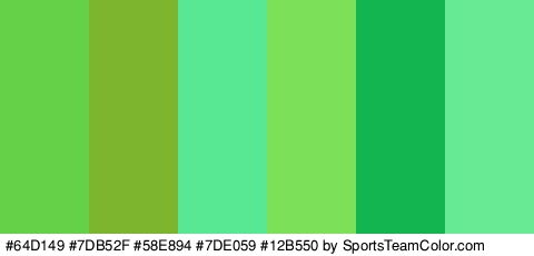 #64D149 #7DB52F #58E894 #7DE059 #12B550 #67EA93 Colors