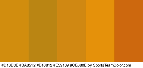 #D18D0E #BA8512 #D18812 #E59109 #CE680E Colors