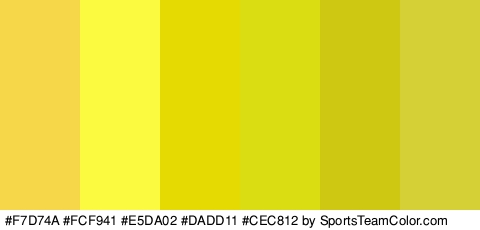 #F7D74A #FCF941 #E5DA02 #DADD11 #CEC812 #D6D037 Colors