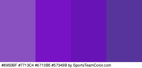 #8950BF #7713C4 #6713B5 #57349B Colors