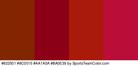 #822501 #8C0015 #AA1A0A #BA0E39 Colors