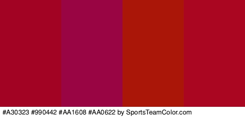 #A30323 #990442 #AA1608 #AA0622 Colors