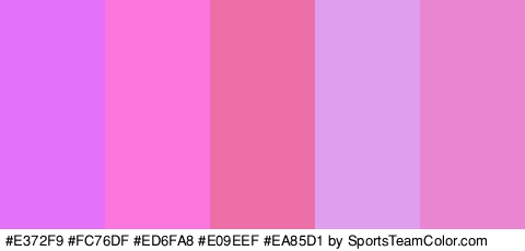 #E372F9 #FC76DF #ED6FA8 #E09EEF #EA85D1 Colors