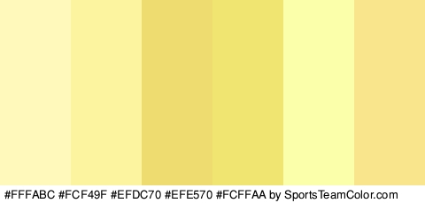 #FFFABC #FCF49F #EFDC70 #EFE570 #FCFFAA #F9E58B Colors