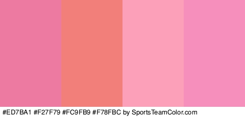 #ED7BA1 #F27F79 #FC9FB9 #F78FBC Colors