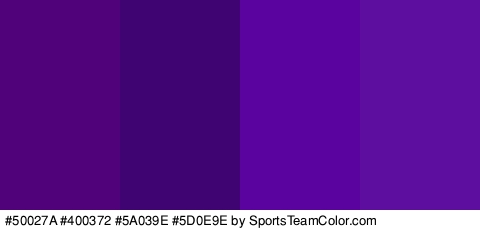 #50027A #400372 #5A039E #5D0E9E Colors