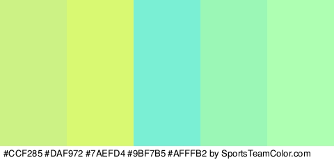 #CCF285 #DAF972 #7AEFD4 #9BF7B5 #AFFFB2 Colors