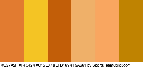 #E27A2F #F4C424 #C15E07 #EFB169 #F9A661 #BF8301 Colors