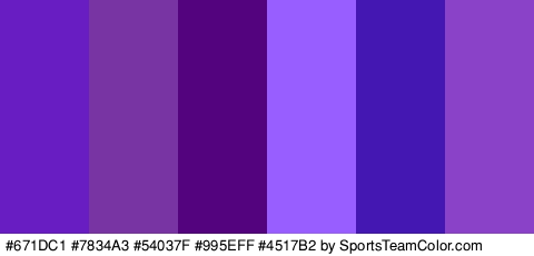 #671DC1 #7834A3 #54037F #995EFF #4517B2 #8A42C9 Colors