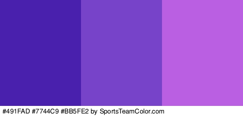 #491FAD #7744C9 #BB5FE2 Colors