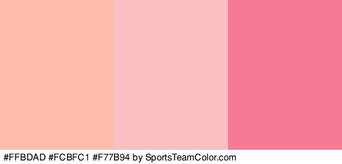 #FFBDAD #FCBFC1 #F77B94 Colors