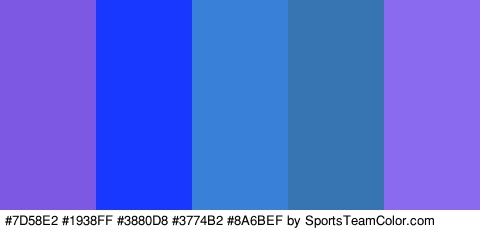 #7D58E2 #1938FF #3880D8 #3774B2 #8A6BEF Colors