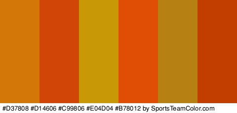 #D37808 #D14606 #C99806 #E04D04 #B78012 #C13D00 Colors