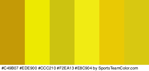 #C49B07 #EDE900 #CCC210 #F2EA13 #E8C904 #D8C811 Colors