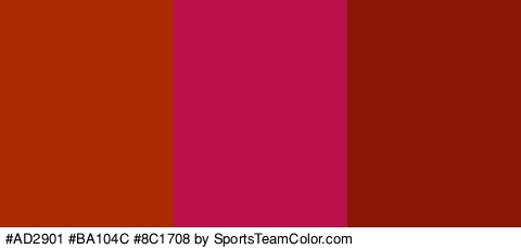 #AD2901 #BA104C #8C1708 Colors