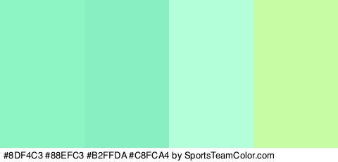 #8DF4C3 #88EFC3 #B2FFDA #C8FCA4 Colors