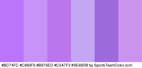 #BC74FC #C893F9 #B976ED #C3A7F2 #9E69DB #CA93ED Colors