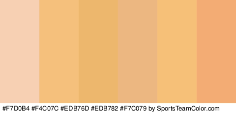 #F7D0B4 #F4C07C #EDB76D #EDB782 #F7C079 #F4AC75 Colors