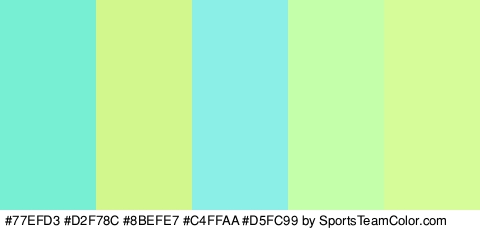 #77EFD3 #D2F78C #8BEFE7 #C4FFAA #D5FC99 Colors