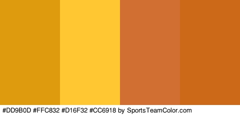 #DD9B0D #FFC832 #D16F32 #CC6918 Colors