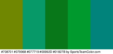 #708701 #079968 #077719 #00992D #01827B Colors