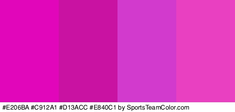 #E206BA #C912A1 #D13ACC #E840C1 Colors