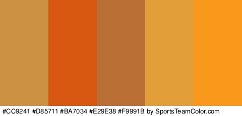 #CC9241 #D85711 #BA7034 #E29E38 #F9991B Colors