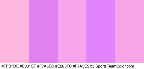 #FFB7DE #E081EF #F7A5EC #E285FC #F7A5E5 Colors