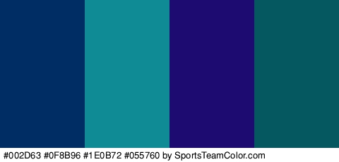 #002D63 #0F8B96 #1E0B72 #055760 Colors