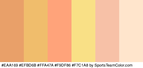 #EAA169 #EFBD6B #FFA47A #F9DF86 #F7C1A8 #FFE5CC Colors