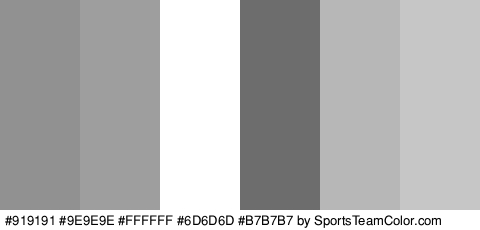 #919191 #9E9E9E #FFFFFF #6D6D6D #B7B7B7 #C6C6C6 Colors