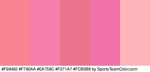 #F98492 #F780AA #EA758C #F271A7 #FCB5B8 Colors