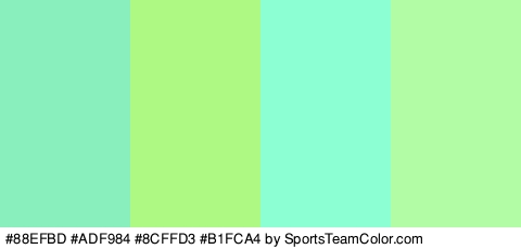 #88EFBD #ADF984 #8CFFD3 #B1FCA4 Colors